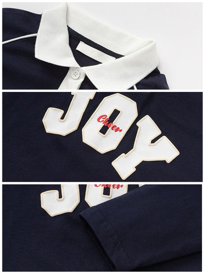 【100-160cm】ポロロングスリーブTシャツ