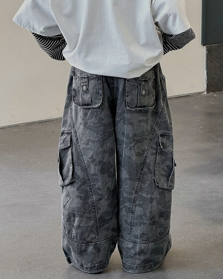 カモフラージュ ワイドカーゴパンツ｜110-160cm