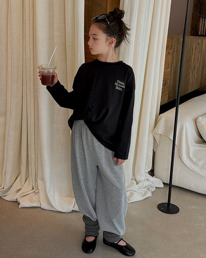 親子お揃い メッセージロゴ 長袖Tシャツ 全2色｜120-160cm