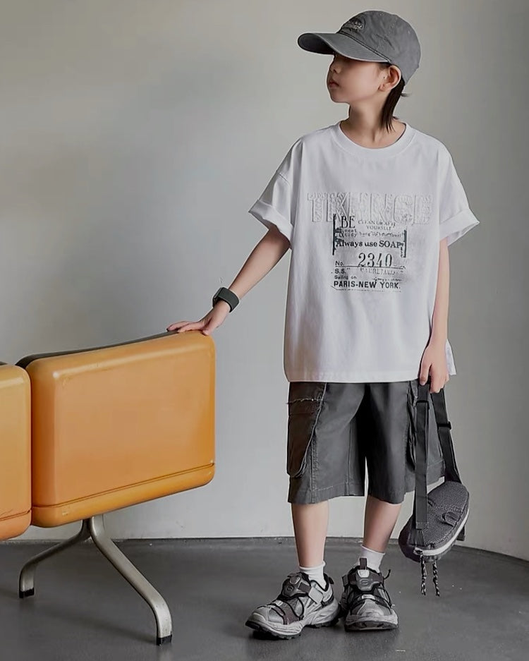 スタンプロゴ オーバーサイズTシャツ｜110-160cm