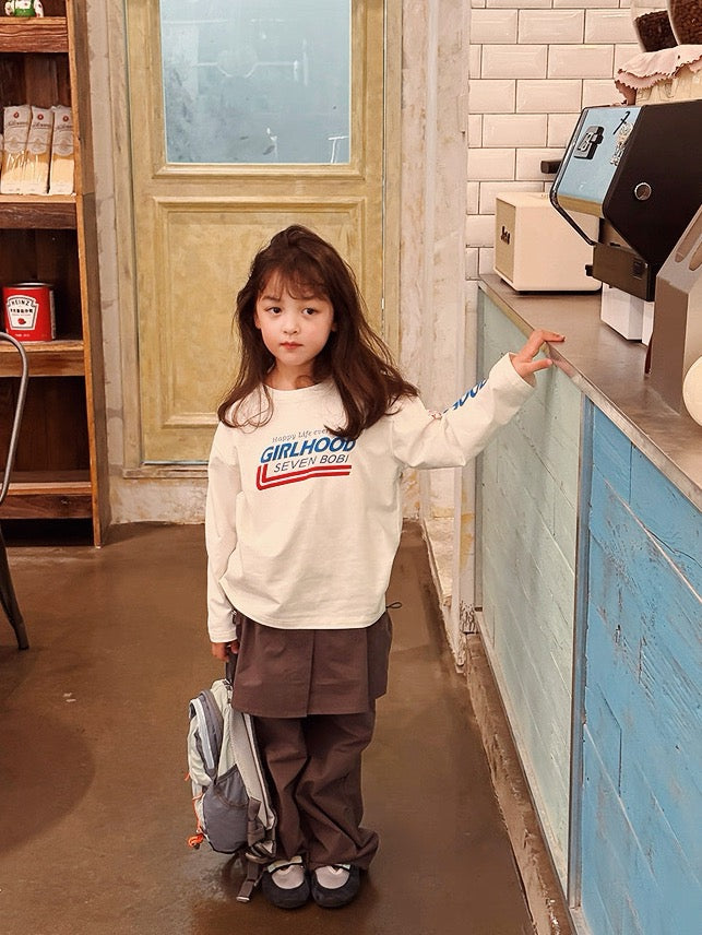 【100-160cm】プリントロングスリーブTシャツ