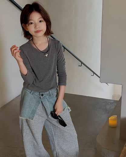親子お揃い ベーシック長袖Tシャツ 全3色｜120-160cm