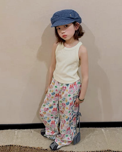 【110-160cm】リブ タンクトップ 全4色