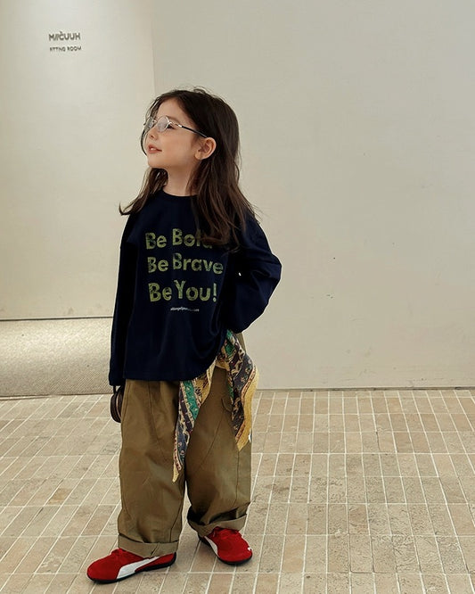 【100-160cm】プリントロングスリーブTシャツ