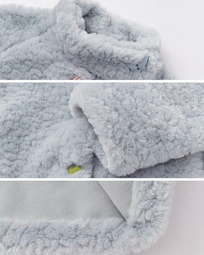 【100-160cm】カラフルビジューボタンボアコート