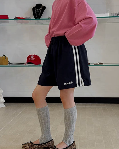 サイドライン スポーツ ショートパンツ 全2色 ｜ 110-160cm