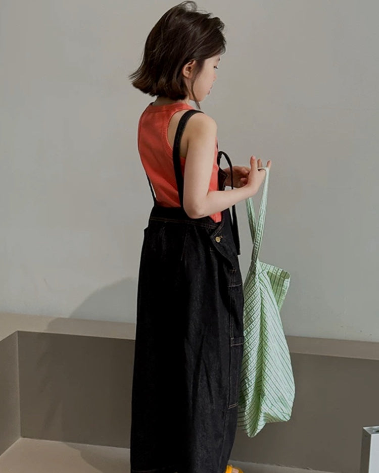 ワイドデニムサロペットパンツ｜110-160cm
