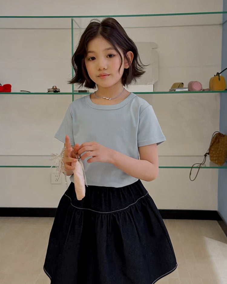 Matching Parent-Child Silky Soft Basic Compact T-shirt, 5 Colors | 110-160cm