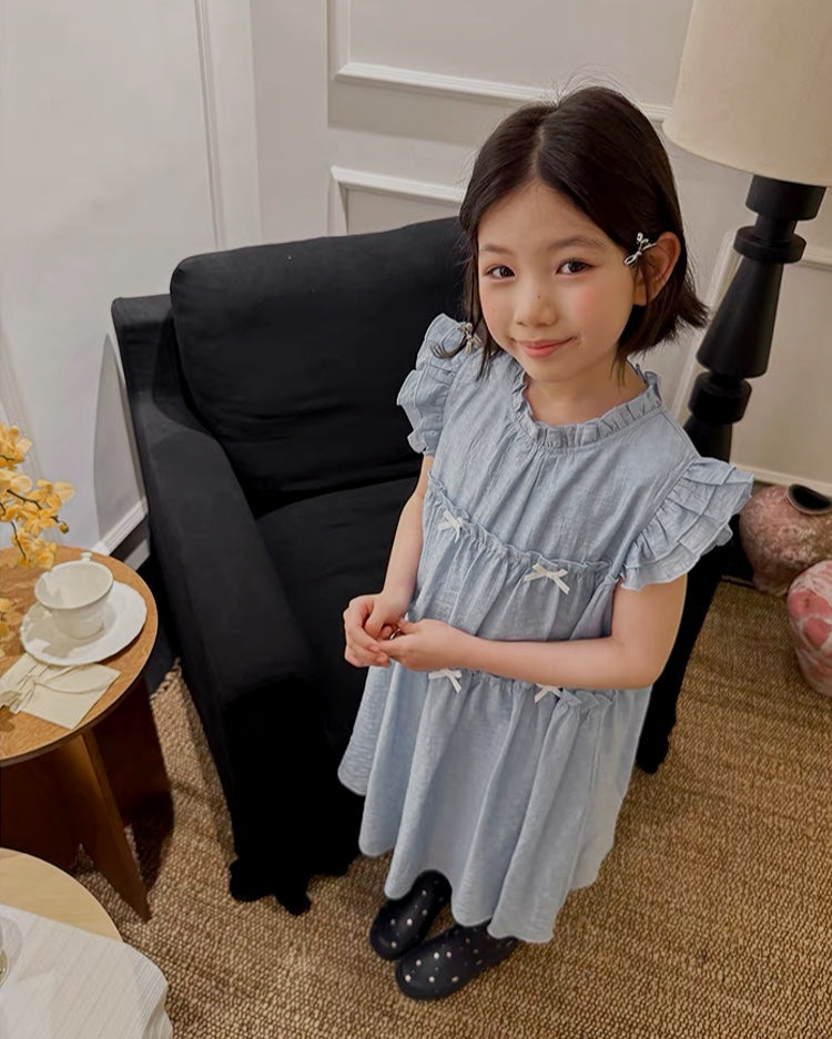 リボン フリル ワンピース ｜ 110-160cm