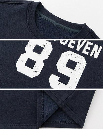 【100-160cm】ナンバリング裏起毛スウェットプルオーバー