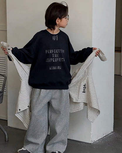 メッセージロゴ スウェットプルオーバー｜110-160cm