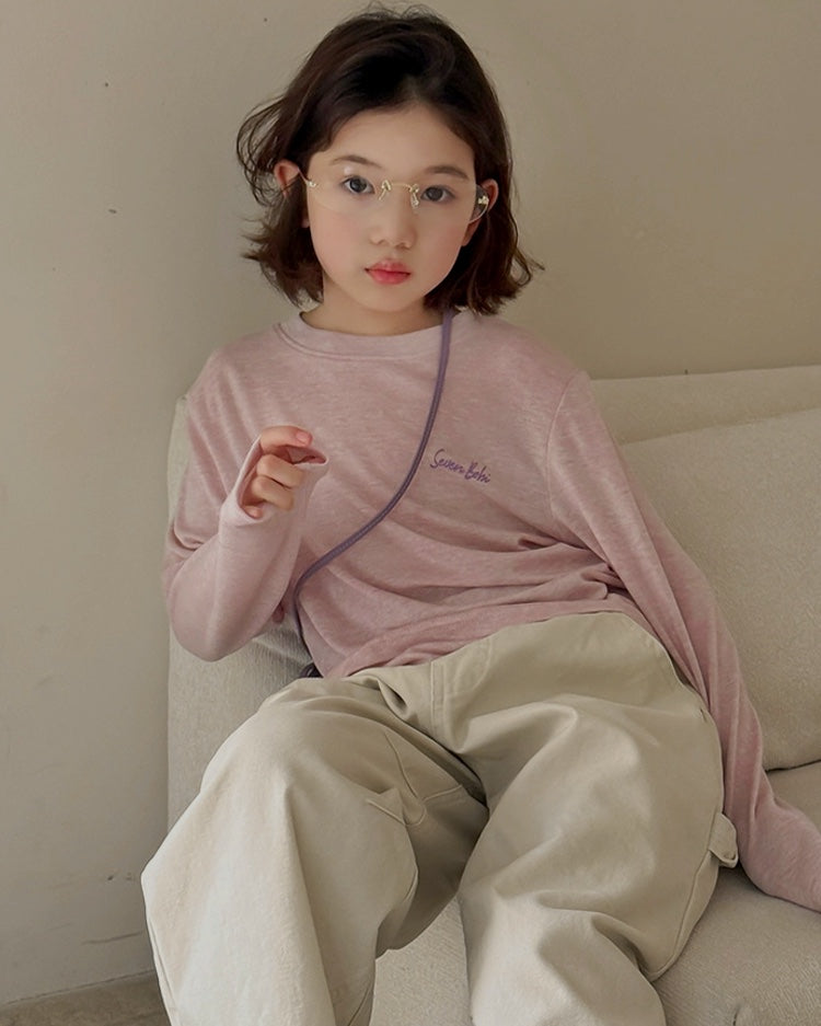 [Lyocell Tencel Wool] No. 7 Dongcang Girls' Simple Long-Sleeve T-Shirt Spring/Summer New Versatile Top