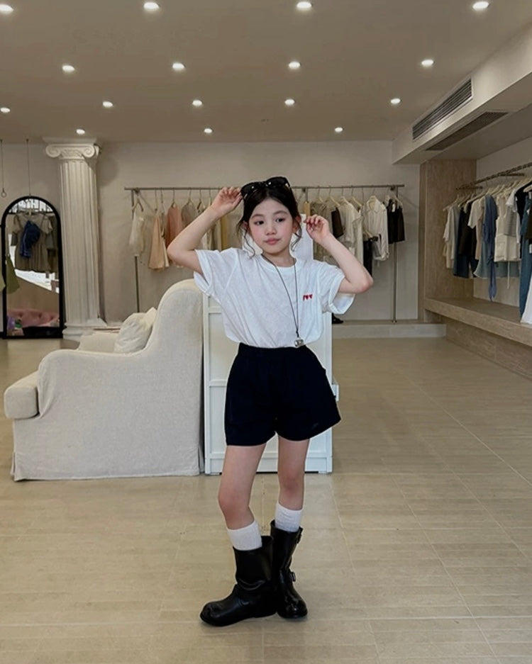 親子お揃い リネンブレンド ベーシックショートパンツ 全5色｜110-160cm
