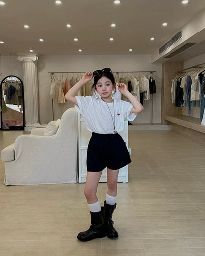 親子お揃い リネンブレンド ベーシックショートパンツ 全5色｜110-160cm