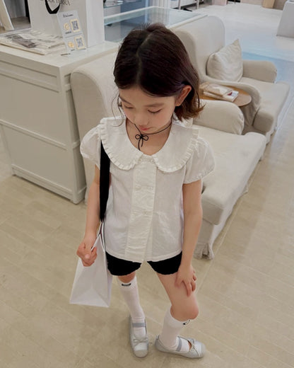 フリルカラー ブラウス / ショートパンツ｜110-160cm