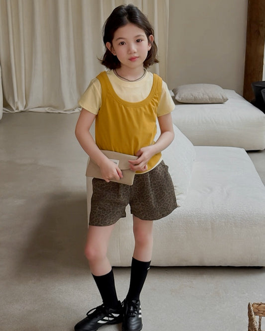 親子お揃い レオパード ショートパンツ ｜ 110-160cm