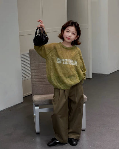 親子お揃い タック ワイドパンツ ｜ 110-160cm