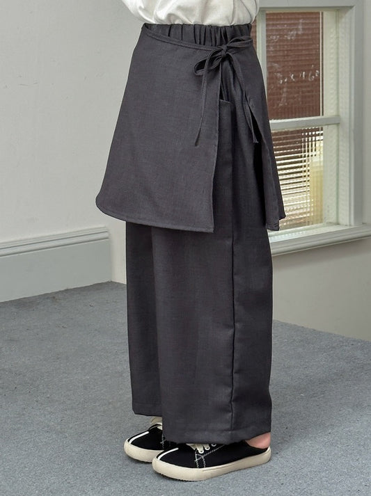 [90-160cm] Straight pants with skirt