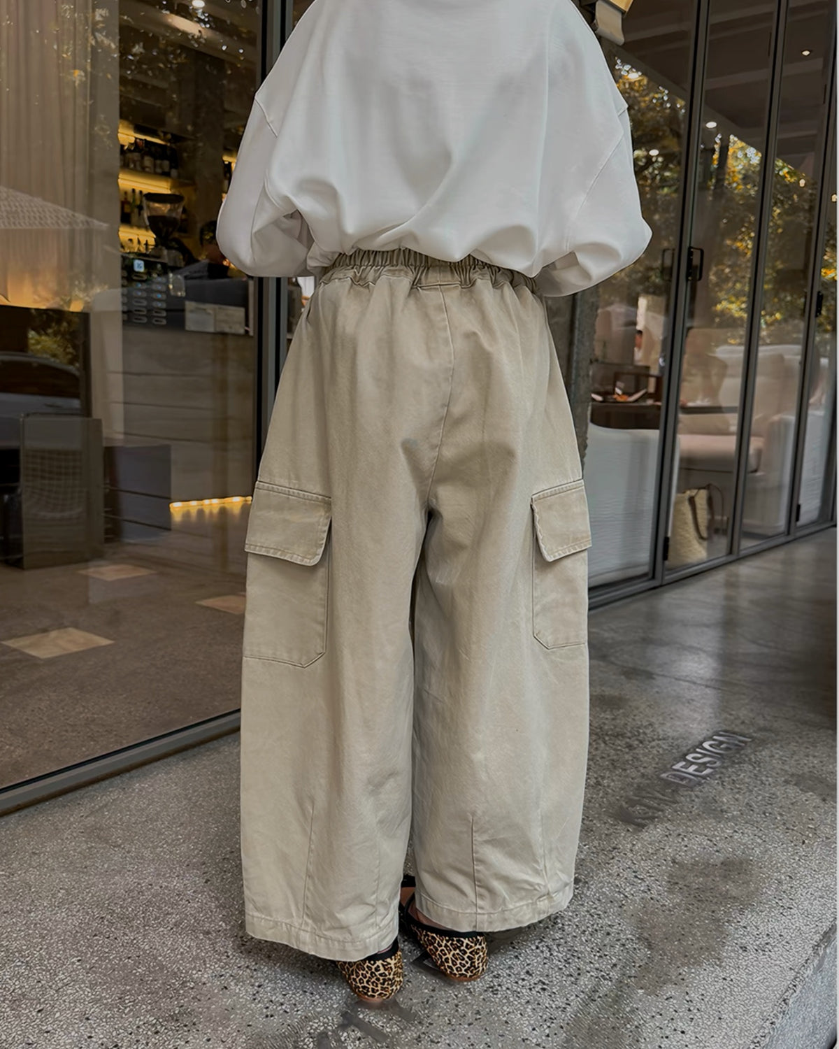 親子お揃い コットンツイル ワイドカーゴパンツ 全2色｜120-160cm