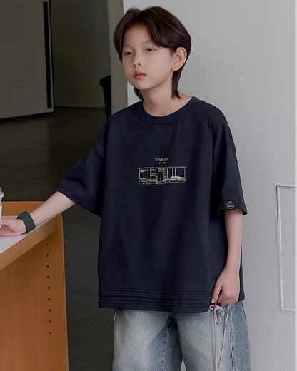 グランドオープン バックプリント オーバーサイズTシャツ｜110-160cm