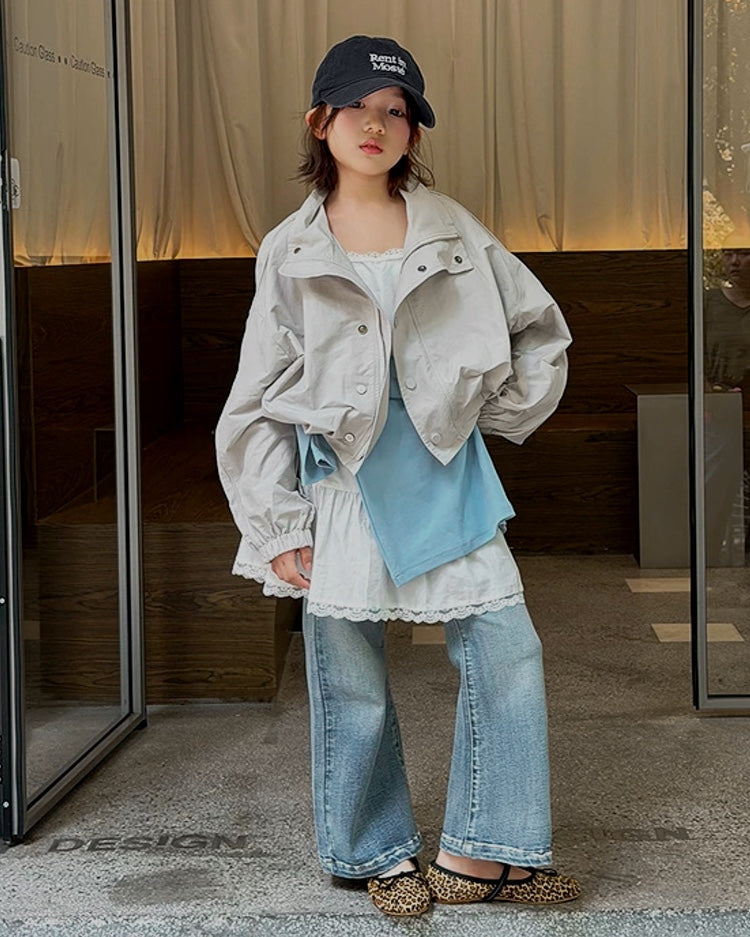 親子お揃い ウォッシュドデニム フレアパンツ｜110-160cm
