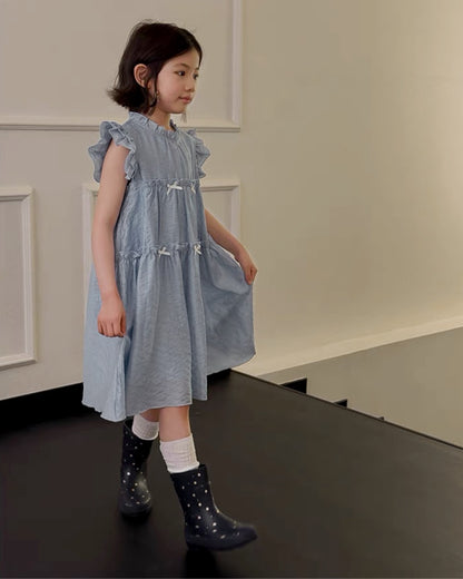 リボン フリル ワンピース ｜ 110-160cm