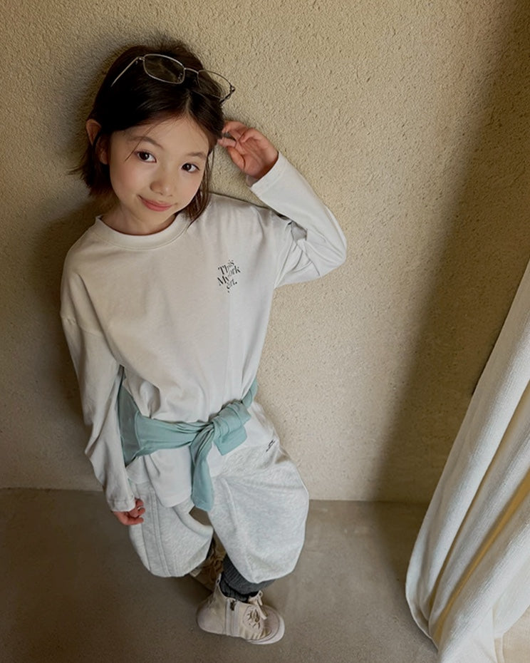 親子お揃い メッセージロゴ 長袖Tシャツ 全2色｜120-160cm