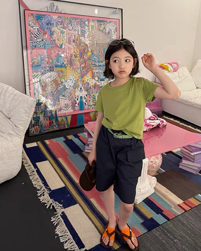 Matching Parent-Child Silky Soft Basic Compact T-shirt, 5 Colors | 110-160cm