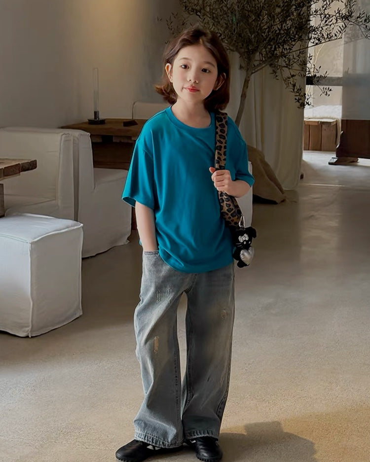 親子お揃い ドレープ 半袖 Tシャツ ｜ 110-160cm