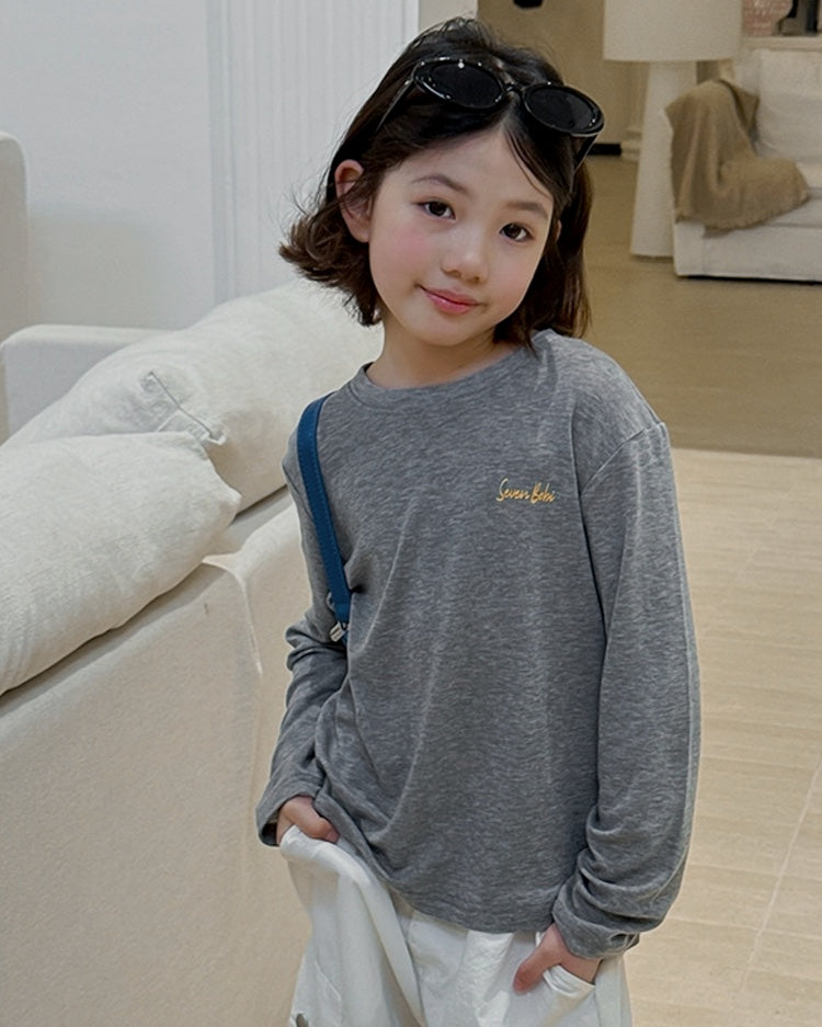 [Lyocell Tencel Wool] No. 7 Dongcang Girls' Simple Long-Sleeve T-Shirt Spring/Summer New Versatile Top
