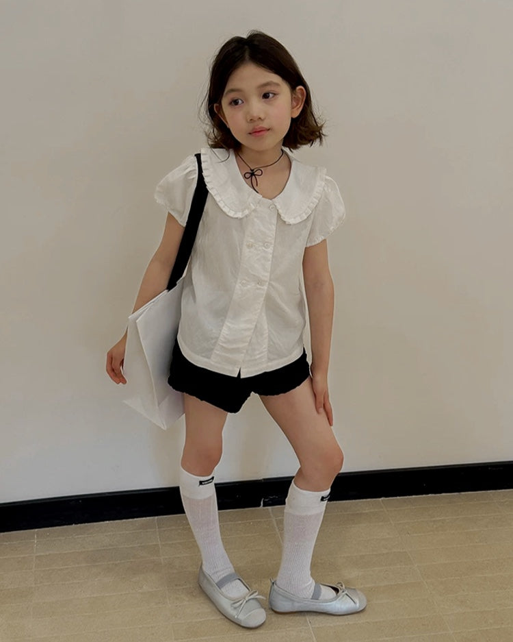 フリルカラー ブラウス / ショートパンツ｜110-160cm