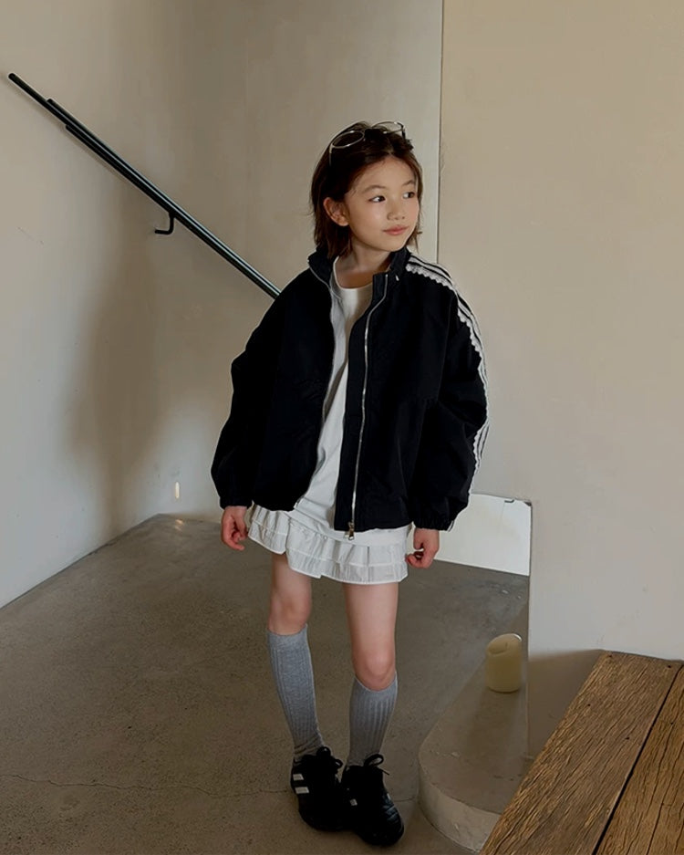 レースライン ジップブルゾン｜120-160cm