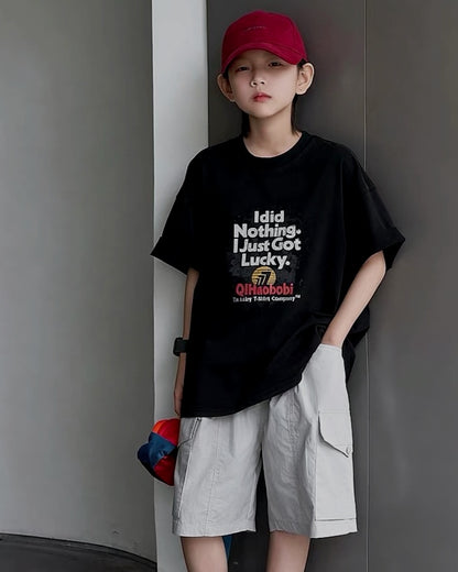 メッセージロゴ オーバーサイズTシャツ｜110-160cm