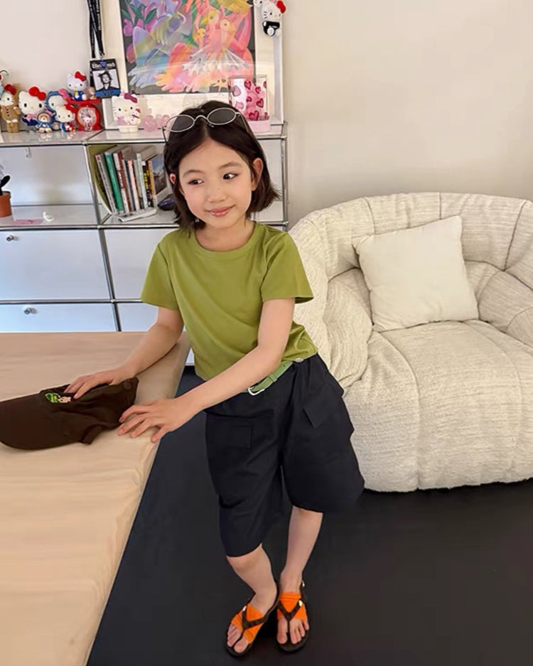 Matching Parent-Child Silky Soft Basic Compact T-shirt, 5 Colors | 110-160cm