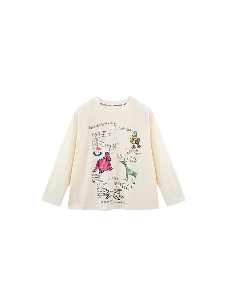 [90-160cm] Dogs Painted Long Sleeve T-shirt