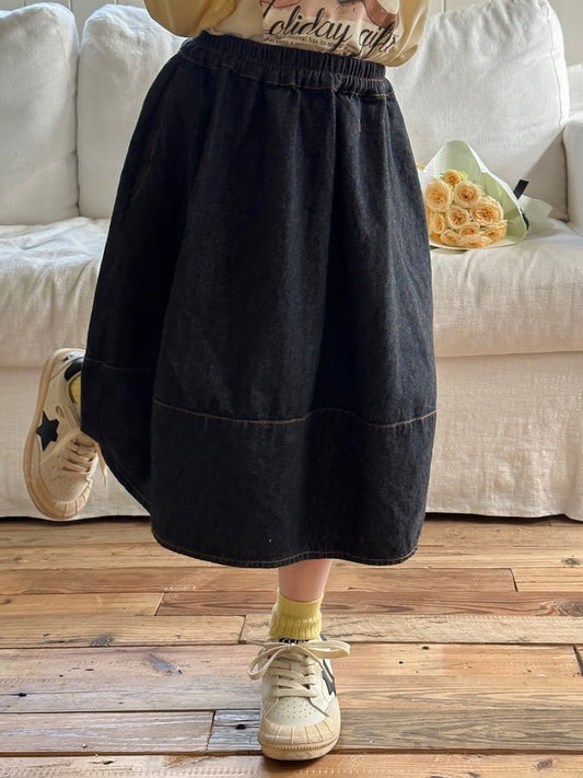 [90-160cm] Basic denim skirt