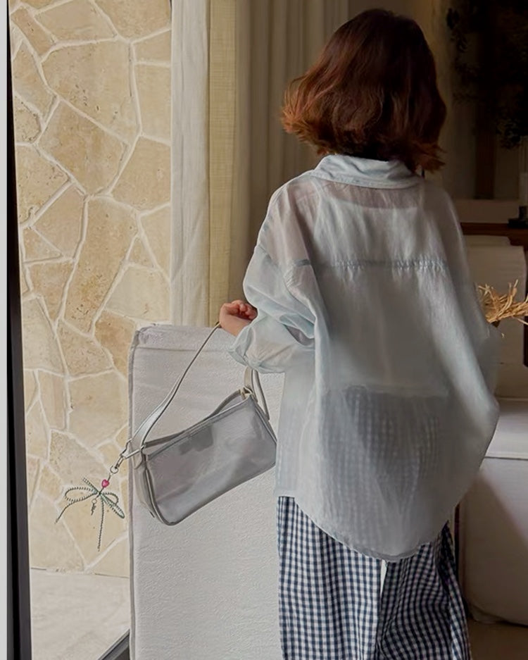 Matching parent-child sheer light shirt (2 colors) | 110-160cm