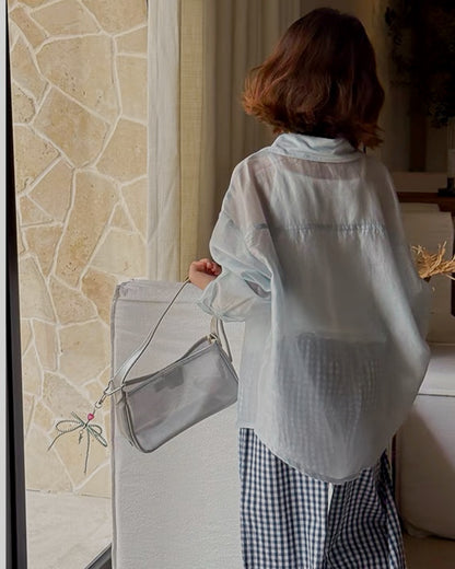 Matching parent-child sheer light shirt (2 colors) | 110-160cm