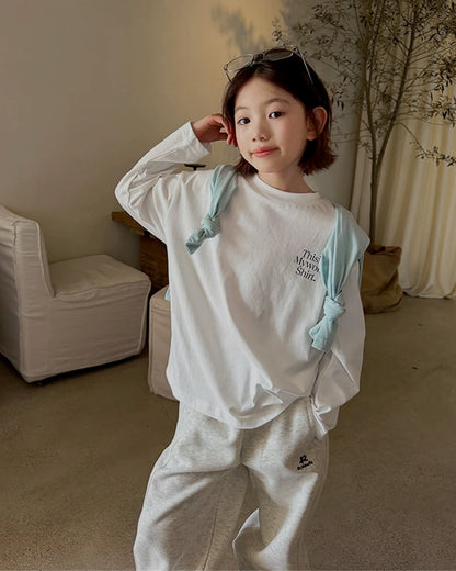 親子お揃い メッセージロゴ 長袖Tシャツ 全2色｜120-160cm