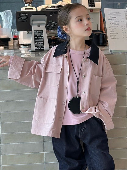 【90-160cm】コットンツイル シャツジャケット
