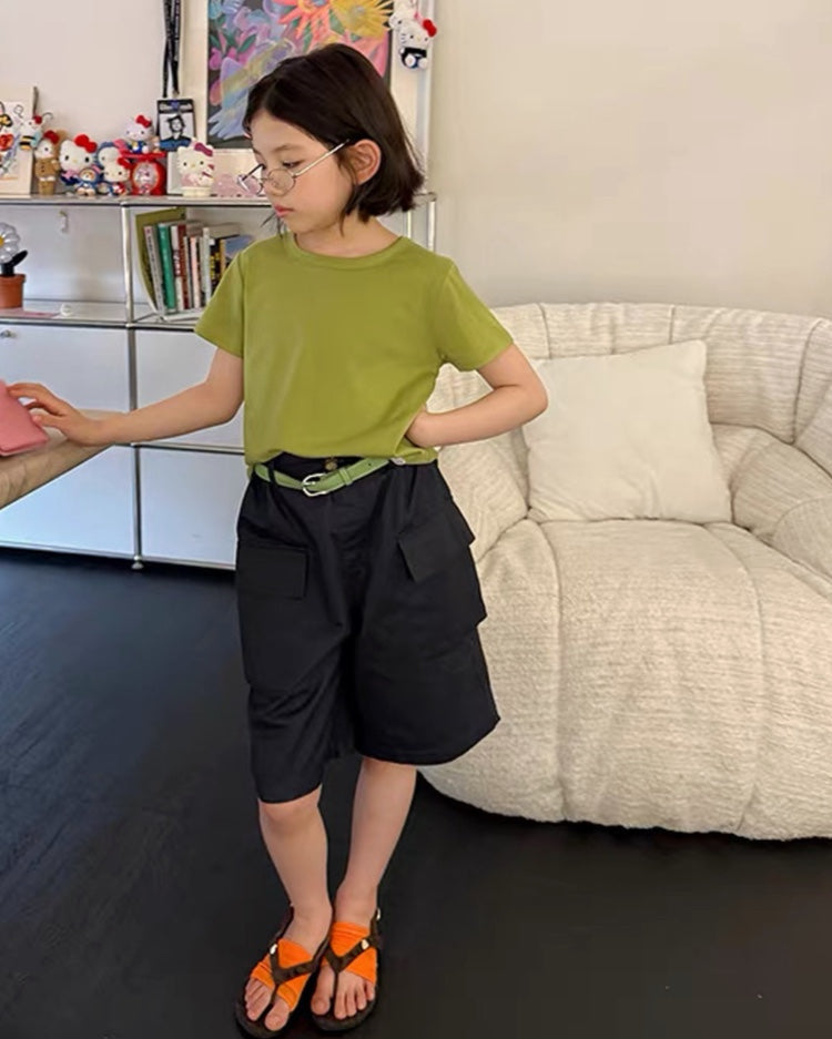 Matching Parent-Child Silky Soft Basic Compact T-shirt, 5 Colors | 110-160cm