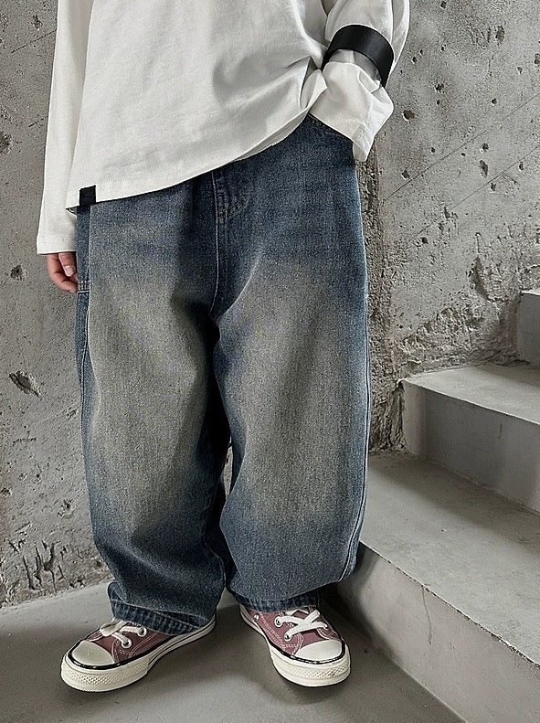 【100-160cm】ビッグポケットジーンズ