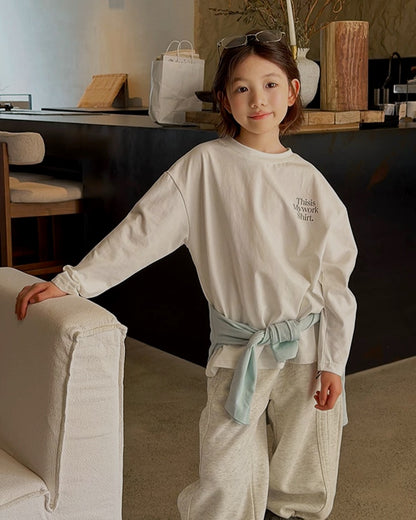 親子お揃い メッセージロゴ 長袖Tシャツ 全2色｜120-160cm