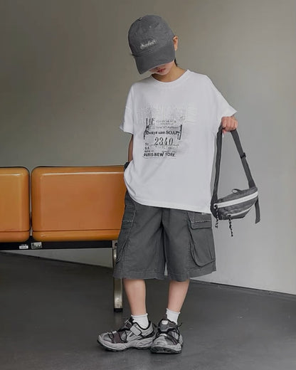 スタンプロゴ オーバーサイズTシャツ｜110-160cm