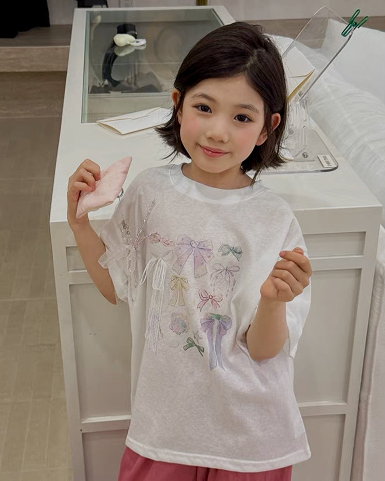 リボン オーバーTシャツ ｜ 110-160cm