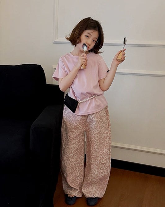 【110-160cm】親子お揃い ベーシック 半袖 Tシャツ