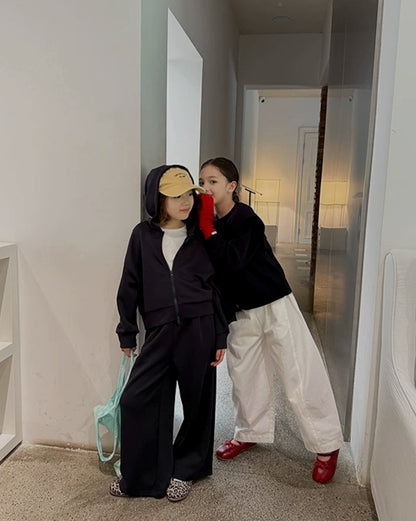 親子お揃い ホワイトワイドパンツ｜120-160cm