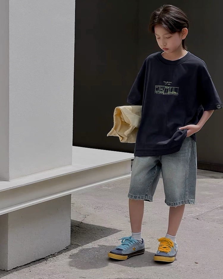 グランドオープン バックプリント オーバーサイズTシャツ｜110-160cm