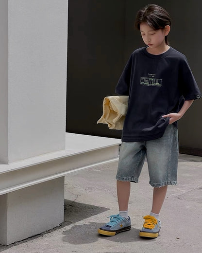 グランドオープン バックプリント オーバーサイズTシャツ｜110-160cm