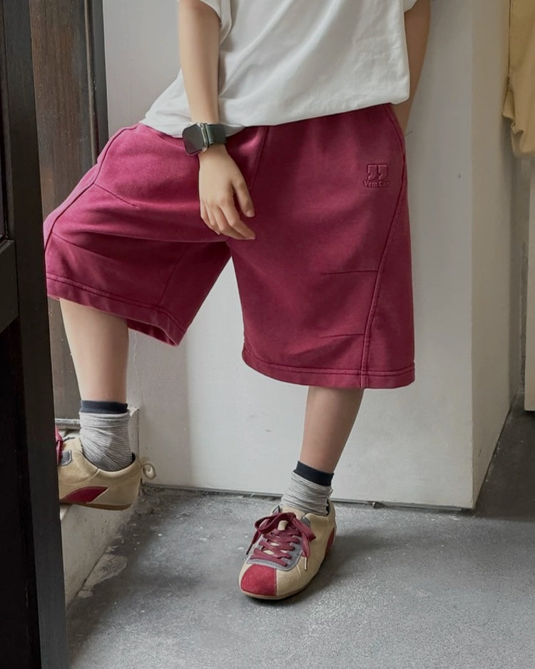 【110-160cm】ワイドハーフパンツ